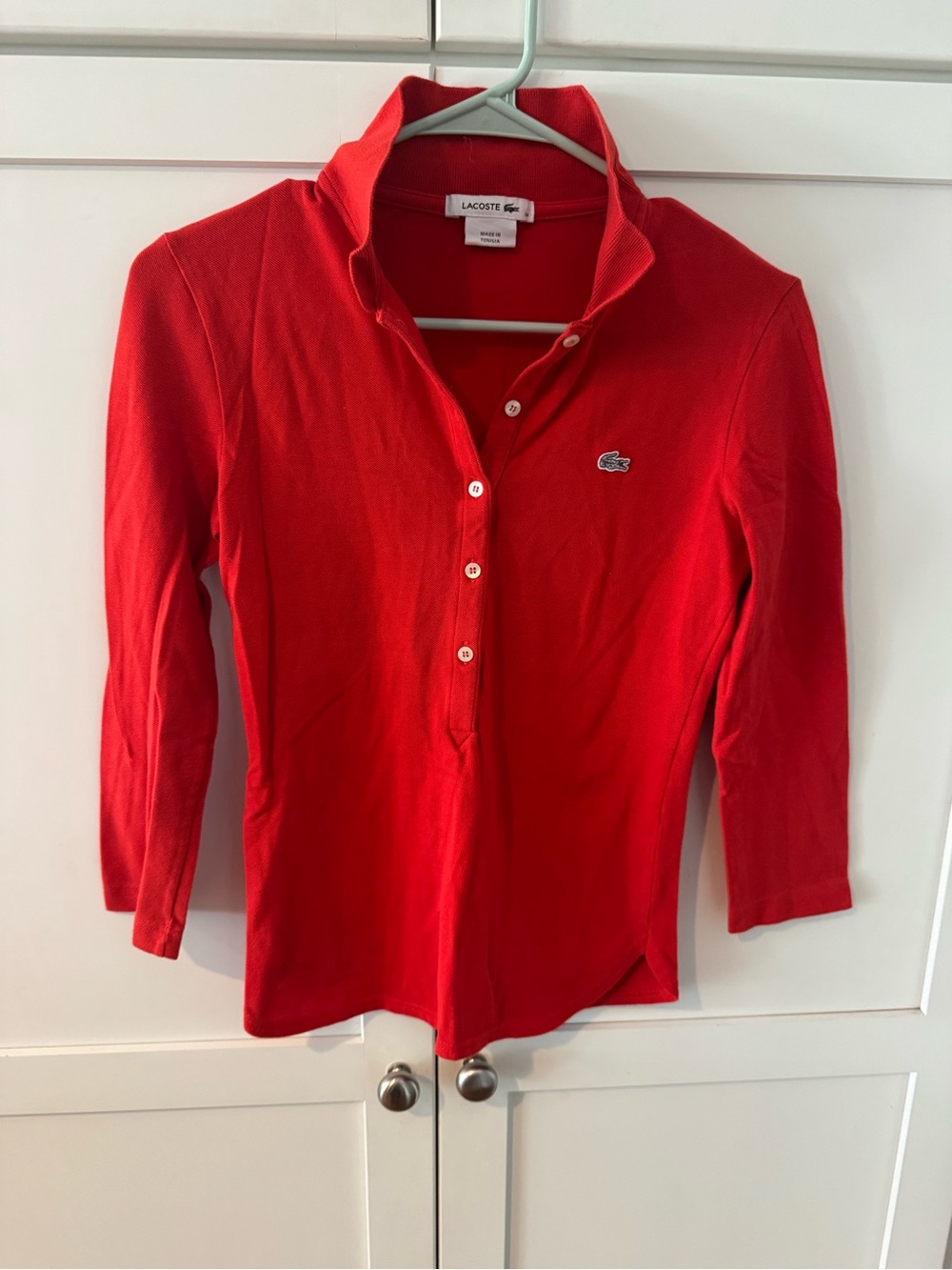 Lacoste Bright Red Long Sleeve Polo Shirt